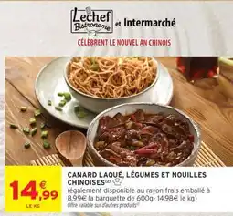Intermarché CANARD LAQUÉ, LÉGUMES ET NOUILLES CHINOISES offre