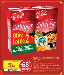 Intermarché SOUPE À LA CHINOISE LÉGUMES ET VERMICELLES offre