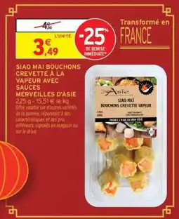 Intermarché SIAO MAÏ BOUCHONS CREVETTE À LA VAPEUR AVEC SAUCES MERVEILLES D'ASIE offre