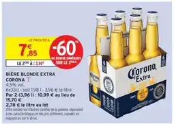 Intermarché BIÈRE BLONDE EXTRA CORONA offre