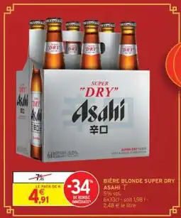 Intermarché Bière Blonde Super Dry Asahi offre