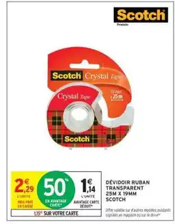 Intermarché DÉVIDOIR RUBAN TRANSPARENT 25M X 19MM SCOTCH offre