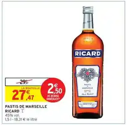 Intermarché Pastis de Marseille 'Ricard' offre