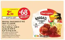 Intermarché ROUGAIL SAUCISSES ET RIZ PAUL ET LOUISE offre