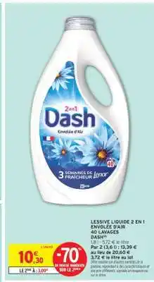 Intermarché LESSIVE LIQUIDE 2 EN 1 ENVOLÉE D'AIR 40 LAVAGES offre