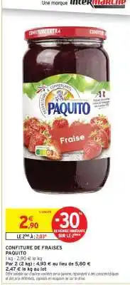 Intermarché CONFITURE DE FRAISES PAQUITO offre
