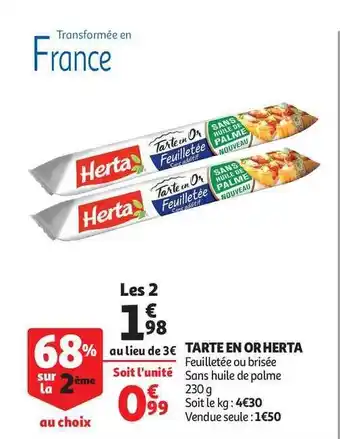 Auchan Tarte En Or Herta offre