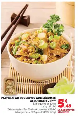 U Express Pad thai au poulet ou aux légumes asia traiteur offre