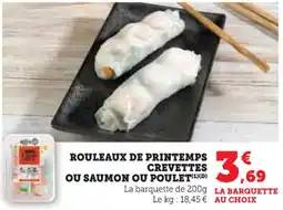 U Express Rouleaux de printemps crevettes ou saumon ou poulet offre
