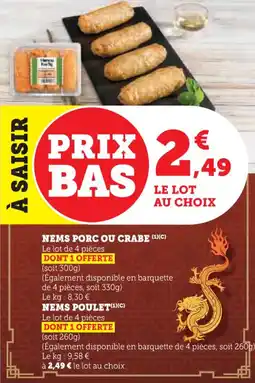 U Express Nems porc ou crabe offre