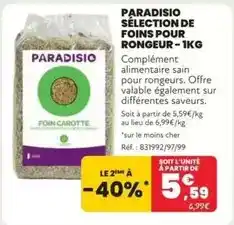 Animalis Paradisio - sélection de foins pour rongeur offre