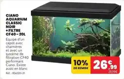 Animalis Ciano - aquarium classic noir + filtre cf40 offre