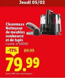 Lidl Nettoyeur de meubles rembourré et de tapis offre
