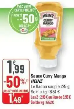 G20 Sauce curry mango heinz offre