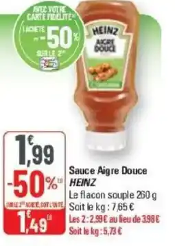 G20 Sauce aigre douce heinz offre