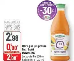 G20 100% pur jus pressé tutti frutti innocent offre