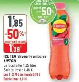 G20 Ice tea saveur framboise lipton offre