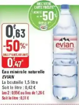 G20 Eau minérale naturelle evian offre