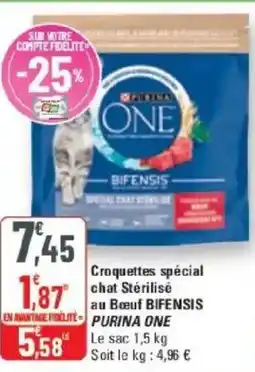 G20 Croquettes spécial chat stérilisé au bœuf bifensis purina one offre