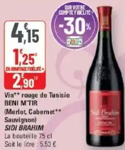 G20 Vin rouge de tunisie beni m'tir merlot, cabernet sauvignon sidi brahim offre