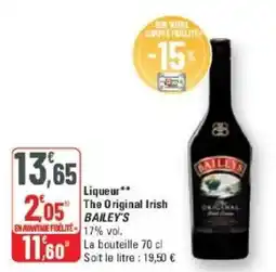 G20 Liqueur the original irish bailey's offre