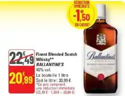 G20 Finest blended scotch whisky ballantine's offre