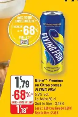 G20 Bière premium au citron pressé flying fish offre