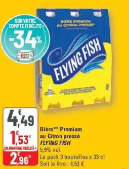 G20 Bière premium au citron pressé flying fish offre
