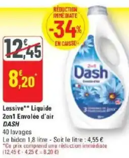 G20 Lessive liquide 2en1 envolée d'air dash offre