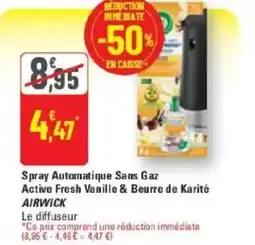 G20 Spray automatique sans gaz active fresh vanille & beurre de karité airwick offre