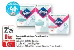 G20 Serviette hygiénique pure sensitive nana offre