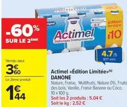 Carrefour Market Actimel édition limitée danone offre