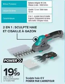 Carrefour Drive Carrefour - sculpte haie 4 v offre