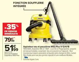 Carrefour Drive Watts - aspirateur eau et poussières wd2 plus v-12/4/18 offre