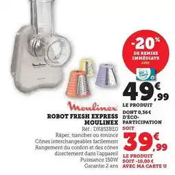 Hyper U Moulinex - robot fresh express dk853be0 offre