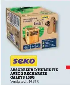 Hyper U Absorbeur d'humidite avec 2 recharges galets 100g offre