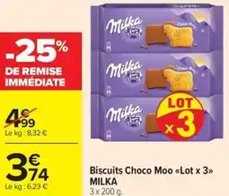 Carrefour Market Biscuits choco moo lot x 3 milka offre