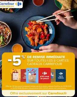 Carrefour Market SUR TOUTES LES E-CARTES CADEAUX CARREFOUR offre