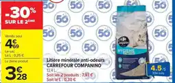 Carrefour Market Litière minérale anti-odeurs carrefour companino offre