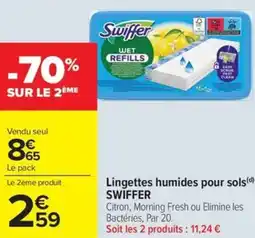 Carrefour Market Lingettes humides pour sols swiffer offre