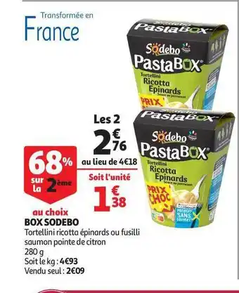 Auchan Box Sodebo offre