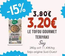 Naturalia Soy le tofu gourmet teriyaki offre