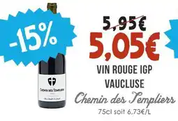 Naturalia Chemin des templiers vin rouge igp vaucluse offre