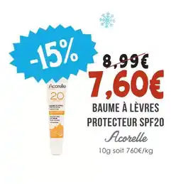 Naturalia Acorelle baume à lèvres protecteur spf20 offre