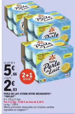 E.Leclerc YOPLAIT Perle de lait citron offre découverte offre