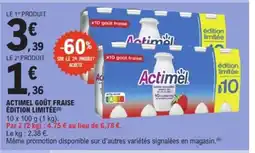 E.Leclerc ACTIMEL Goût fraise édition limitée offre