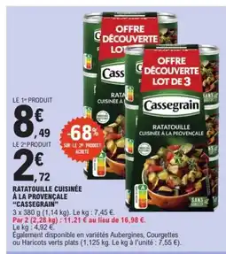 E.Leclerc CASSEGRAIN Ratatouille cuisinée à la provençale offre