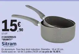 E.Leclerc SITRAM 2 casseroles granity offre