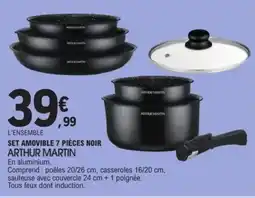 E.Leclerc ARTHUR MARTIN Set amovible 7 pièces noir offre