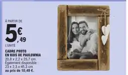 E.Leclerc Cadre photo en bois de paulownia offre